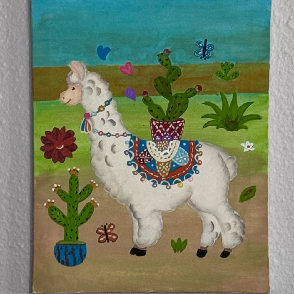 Colorful Llama Canvas Art